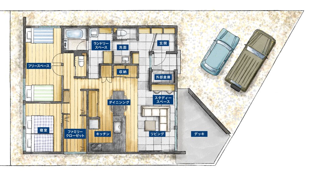 29坪の平屋間取り図