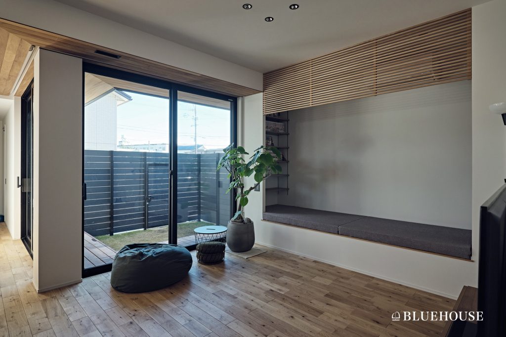 建築家が設計したヌックのあるリビング