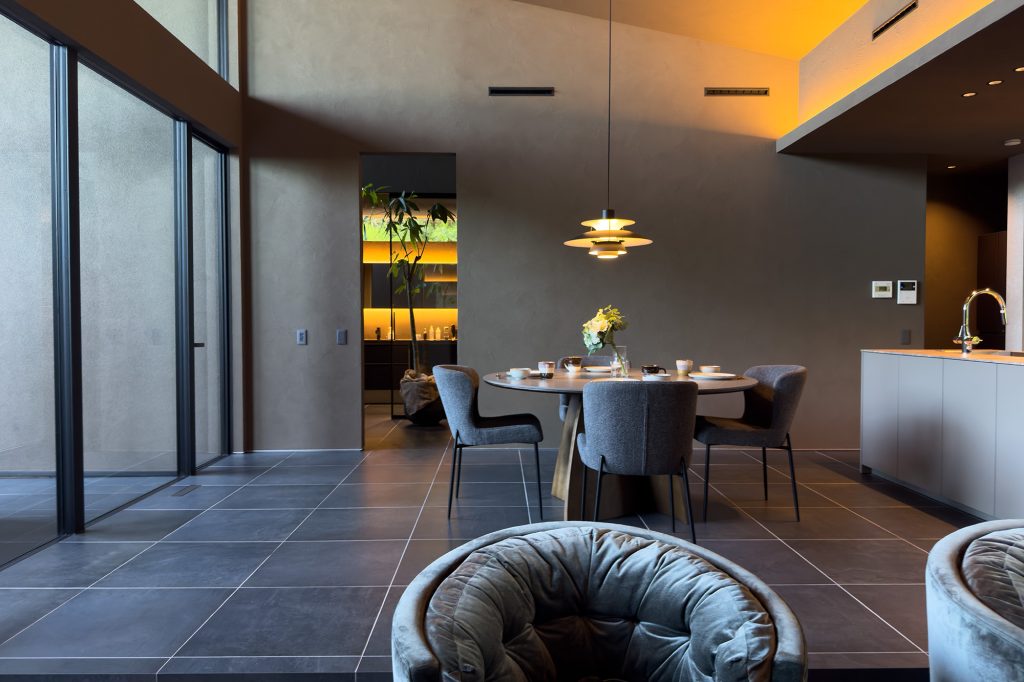 豊川市ブルーハウス平屋モデルハウス（リビング）